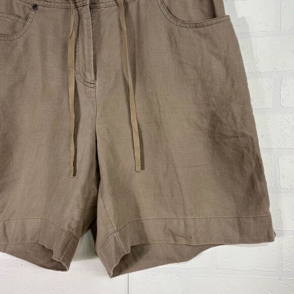J Jill Women’s linen shorts size 8 light brown summer - Picture 3 of 16